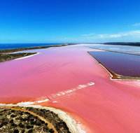 Pink Lake Aerial Flyover from Geraldton - Kingaroy Accommodation
