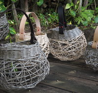 Weaving Woven Basket with Leather Handle
